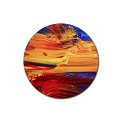 Rainbow Waves Rubber Round Coaster (4 Pack)  by WILLBIRDWELL