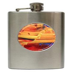 Rainbow Waves Hip Flask (6 Oz) by WILLBIRDWELL