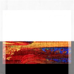 Rainbow Waves Rectangular Jigsaw Puzzl by WILLBIRDWELL