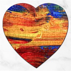 Rainbow Waves Jigsaw Puzzle (heart) by WILLBIRDWELL