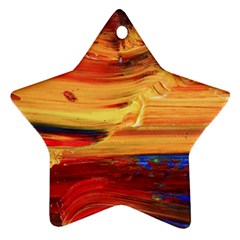 Rainbow Waves Star Ornament (two Sides) by WILLBIRDWELL