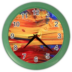 Rainbow Waves Color Wall Clock by WILLBIRDWELL