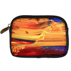 Rainbow Waves Digital Camera Leather Case by WILLBIRDWELL