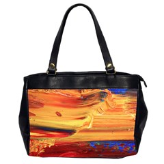 Rainbow Waves Oversize Office Handbag (2 Sides) by WILLBIRDWELL