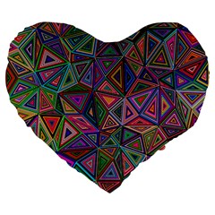 Ml 195 Large 19  Premium Flano Heart Shape Cushions by ArtworkByPatrick