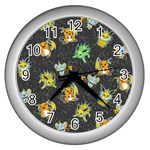 Electric love  Wall Clock (Silver) Front