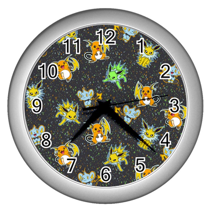 Electric love  Wall Clock (Silver)