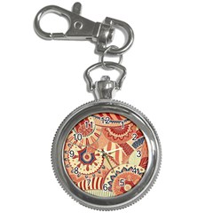 Pop Art Paisley Flowers Ornaments Multicolored 4 Key Chain Watches by EDDArt