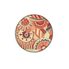 Pop Art Paisley Flowers Ornaments Multicolored 4 Hat Clip Ball Marker (4 Pack) by EDDArt