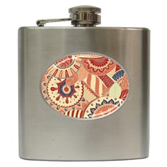 Pop Art Paisley Flowers Ornaments Multicolored 4 Hip Flask (6 Oz) by EDDArt