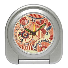 Pop Art Paisley Flowers Ornaments Multicolored 4 Travel Alarm Clock by EDDArt