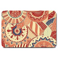 Pop Art Paisley Flowers Ornaments Multicolored 4 Large Doormat  by EDDArt