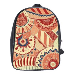 Pop Art Paisley Flowers Ornaments Multicolored 4 School Bag (large) by EDDArt