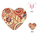 Pop Art Paisley Flowers Ornaments Multicolored 4 Background Solid Dark Red Playing Cards Single Design (Heart) Front