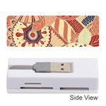 Pop Art Paisley Flowers Ornaments Multicolored 4 Background Solid Dark Red Memory Card Reader (Stick) Front