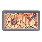 Pop Art Paisley Flowers Ornaments Multicolored 4 Background Solid Dark Red Memory Card Reader (Mini) Front