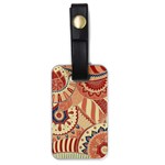 Pop Art Paisley Flowers Ornaments Multicolored 4 Background Solid Dark Red Luggage Tag (one side) Front