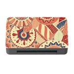 Pop Art Paisley Flowers Ornaments Multicolored 4 Background Solid Dark Red Memory Card Reader with CF Front