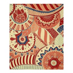 Pop Art Paisley Flowers Ornaments Multicolored 4 Background Solid Dark Red Shower Curtain 60  X 72  (medium)  by EDDArt