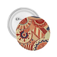 Pop Art Paisley Flowers Ornaments Multicolored 4 Background Solid Dark Red 2 25  Buttons by EDDArt