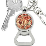 Pop Art Paisley Flowers Ornaments Multicolored 4 Background Solid Dark Red Bottle Opener Key Chain Front