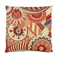 Pop Art Paisley Flowers Ornaments Multicolored 4 Background Solid Dark Red Standard Cushion Case (two Sides)