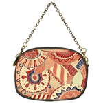 Pop Art Paisley Flowers Ornaments Multicolored 4 Background Solid Dark Red Chain Purse (Two Sides) Front