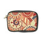 Pop Art Paisley Flowers Ornaments Multicolored 4 Background Solid Dark Red Coin Purse Front