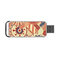 Pop Art Paisley Flowers Ornaments Multicolored 4 Background Solid Dark Red Portable Usb Flash (one Side)