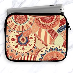 Pop Art Paisley Flowers Ornaments Multicolored 4 Background Solid Dark Red Apple Ipad 2/3/4 Zipper Cases