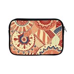 Pop Art Paisley Flowers Ornaments Multicolored 4 Background Solid Dark Red Apple iPad Mini Zipper Cases Front