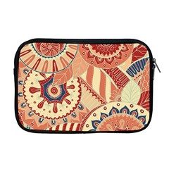 Pop Art Paisley Flowers Ornaments Multicolored 4 Background Solid Dark Red Apple Macbook Pro 17  Zipper Case