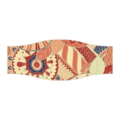 Pop Art Paisley Flowers Ornaments Multicolored 4 Background Solid Dark Red Stretchable Headband