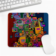 Modern Geometric Art   Dancing In The City Background Solid Dark Blue Large Mousepads by EDDArt