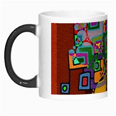 Modern Geometric Art   Dancing In The City Background Solid Dark Blue Morph Mugs by EDDArt