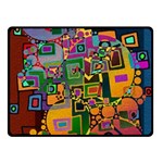 Modern Geometric Art   Dancing In The City Background Solid Dark Blue Fleece Blanket (Small) 50 x40  Blanket Front