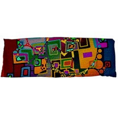 Modern Geometric Art   Dancing In The City Background Solid Dark Blue Body Pillow Case (dakimakura) by EDDArt