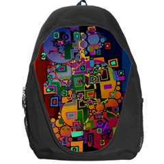 Modern Geometric Art   Dancing In The City Background Solid Dark Blue Backpack Bag by EDDArt