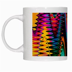 Multicolored Wave Distortion Zigzag Chevrons 2 Background Color Solid Black White Mugs by EDDArt