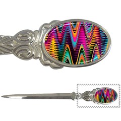 Multicolored Wave Distortion Zigzag Chevrons 2 Background Color Solid Black Letter Opener