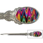 Multicolored Wave Distortion Zigzag Chevrons 2 Background Color Solid Black Letter Opener Front