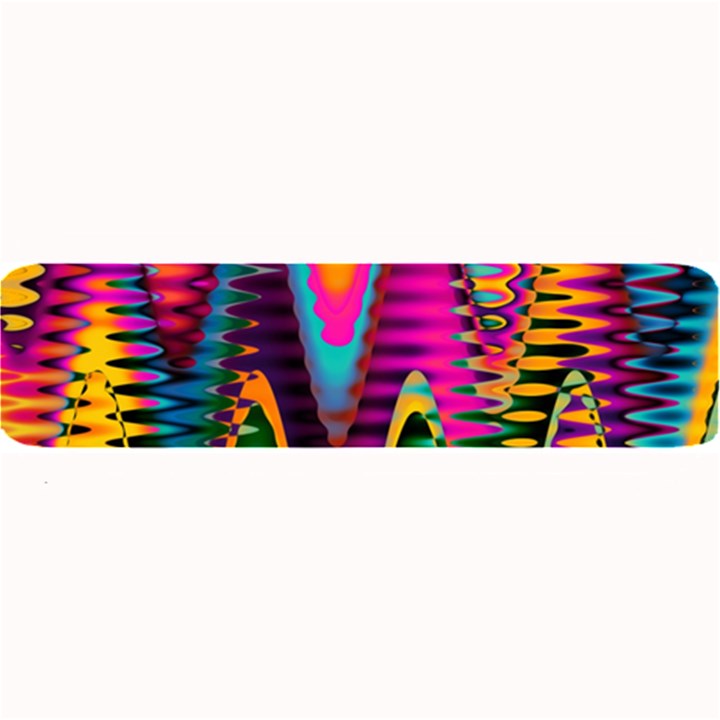 Multicolored Wave Distortion Zigzag Chevrons 2 Background Color Solid Black Large Bar Mats