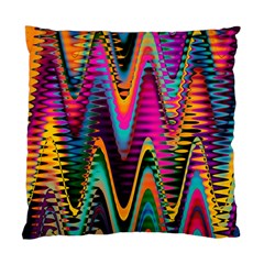 Multicolored Wave Distortion Zigzag Chevrons 2 Background Color Solid Black Standard Cushion Case (one Side) by EDDArt