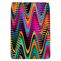 Multicolored Wave Distortion Zigzag Chevrons 2 Background Color Solid Black Removable Flap Cover (s) by EDDArt