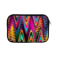 Multicolored Wave Distortion Zigzag Chevrons 2 Background Color Solid Black Apple Ipad Mini Zipper Cases by EDDArt