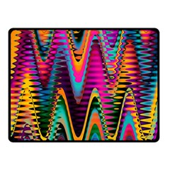 Multicolored Wave Distortion Zigzag Chevrons 2 Background Color Solid Black Double Sided Fleece Blanket (small)  by EDDArt