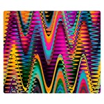 Multicolored Wave Distortion Zigzag Chevrons 2 Background Color Solid Black Double Sided Flano Blanket (Small)  50 x40  Blanket Front