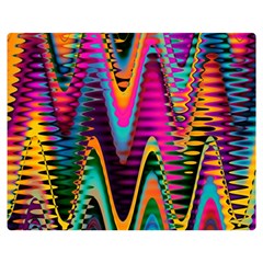 Multicolored Wave Distortion Zigzag Chevrons 2 Background Color Solid Black Double Sided Flano Blanket (medium)  by EDDArt