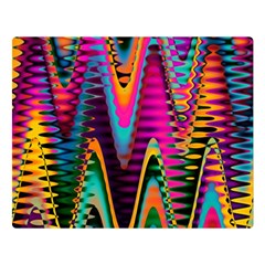 Multicolored Wave Distortion Zigzag Chevrons 2 Background Color Solid Black Double Sided Flano Blanket (large)  by EDDArt