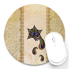 The Fantasy Eye, Mandala Design Round Mousepads by FantasyWorld7